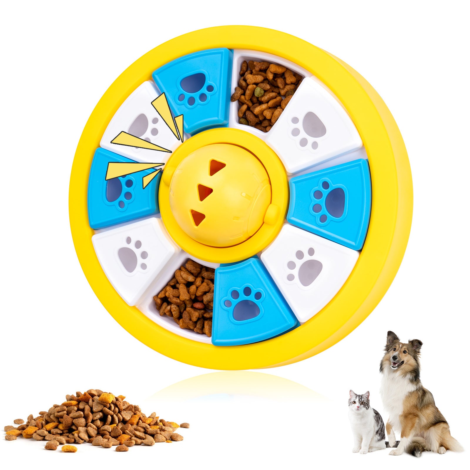 Interactive Dog Puzzle Feeder Toy - Slow Feeder for IQ Training & Mental Stimulation(yellow) V888-ELOSUNG29189