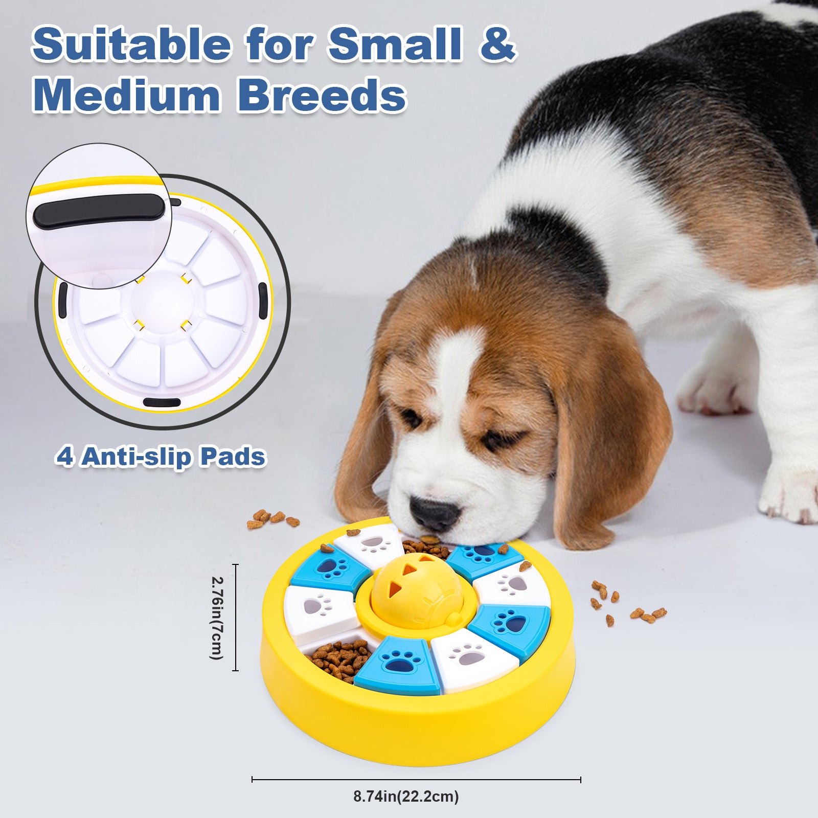 Interactive Dog Puzzle Feeder Toy - Slow Feeder for IQ Training & Mental Stimulation(yellow) V888-ELOSUNG29189