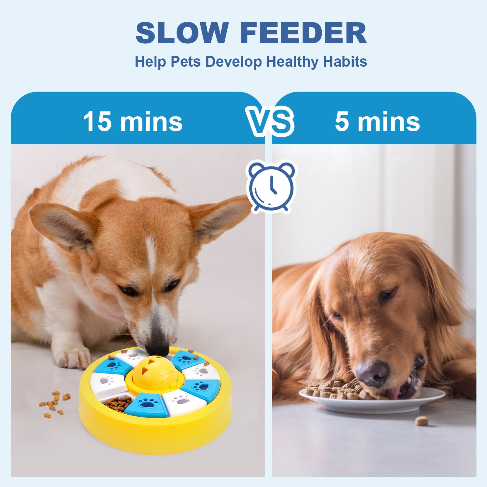 Interactive Dog Puzzle Feeder Toy - Slow Feeder for IQ Training & Mental Stimulation(yellow) V888-ELOSUNG29189