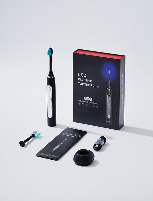 LED Sonic Electric Toothbrush - 2-in-1 Cleaning & Whitening, 4 Modes(black) V888-ELOSUNG29204