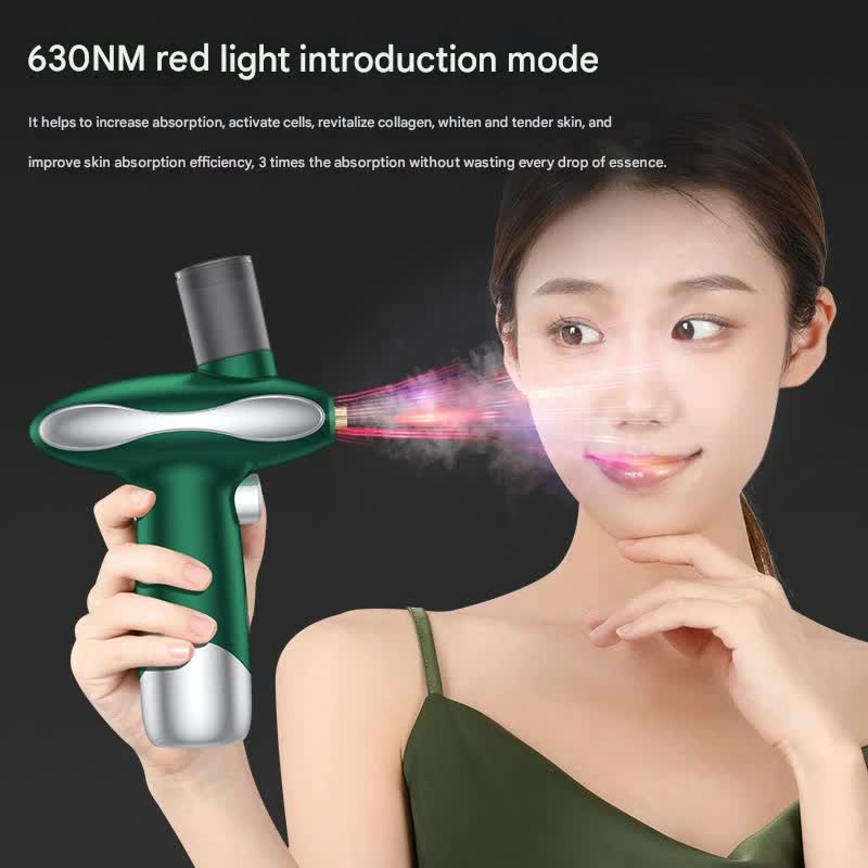 Portable Nano Facial Steamer & Oxygen Sprayer with Red/Blue Light Therapy(white) V888-ELOSUNG29207