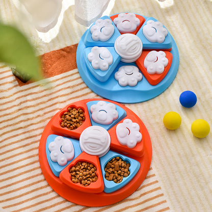 Interactive Dog Puzzle Feeder Toy - IQ Training & Slow Feeder with Anti-Skid Base(red) V888-ELOSUNG29212