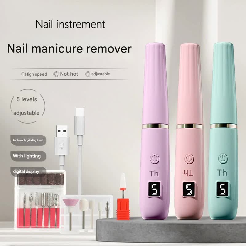 Portable Electric Nail Drill Machine Kit - 18000 RPM, 5-Speed, USB-C Rechargeable with LED Display(Green) V888-ELOSUNG29214
