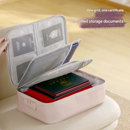 Multi-Functional Document & Certificate Organizer Bag with Combination Lock(Light green) V888-ELOSUNG29221