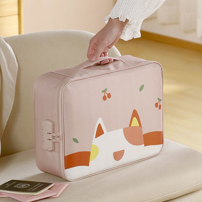Multi-Functional Document & Certificate Organizer Bag with Combination Lock(Light pink) V888-ELOSUNG29222