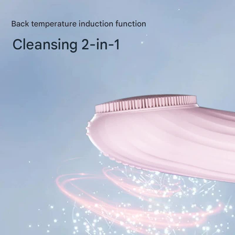 Silicone Facial Cleansing Brush - 6-Speed Vibration, Food-Grade Antibacterial Material with Warming V888-ELOSUNG29226