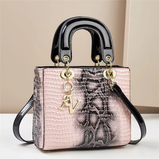 Chic Embossed Pattern Top Handle Bag - PU Leather Satchel with Detachable Shoulder Strap(pink) V888-ELOSUNG29236