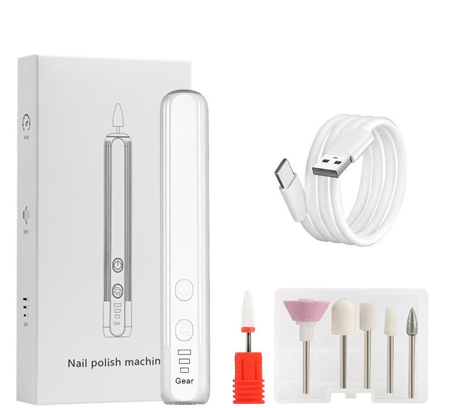 Portable Electric Nail Drill Pen Kit - USB-C Rechargeable, 3-Speed, High Torque, Low Heat(white) V888-ELOSUNG29250