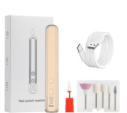 Portable Electric Nail Drill Pen Kit - USB-C Rechargeable, 3-Speed, High Torque, Low Heat(Khaki) V888-ELOSUNG29251