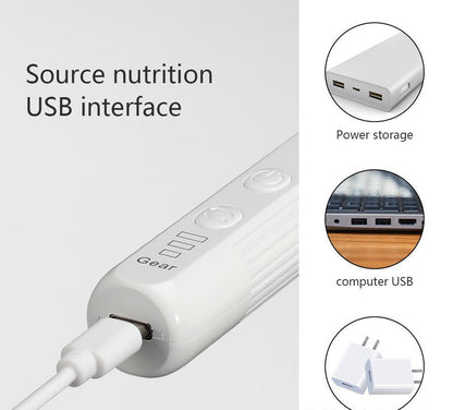Portable Electric Nail Drill Pen Kit - USB-C Rechargeable, 3-Speed, High Torque, Low Heat(Khaki) V888-ELOSUNG29251