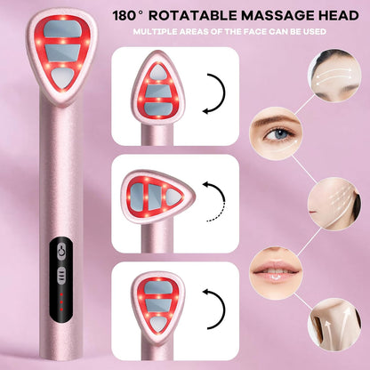 7-in-1 LED Facial Therapy Wand with 180 Rotatable Head & 42C Constant Temperature(pink) V888-ELOSUNG29256