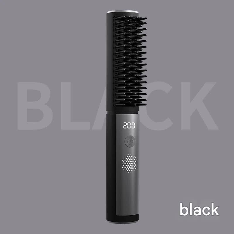 Cordless Hair Straightener Comb - 4 Temperature Settings, USB-C, PTC Heating(black) V888-ELOSUNG29258