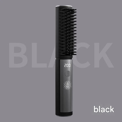 Cordless Hair Straightener Comb - 4 Temperature Settings, USB-C, PTC Heating(black) V888-ELOSUNG29258