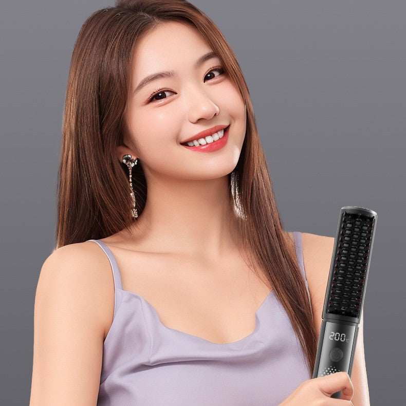 Cordless Hair Straightener Comb - 4 Temperature Settings, USB-C, PTC Heating(black) V888-ELOSUNG29258