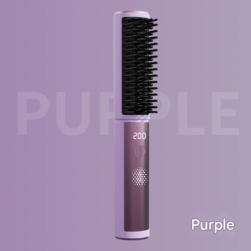 Cordless Hair Straightener Comb - 4 Temperature Settings, USB-C, PTC Heating(purple) V888-ELOSUNG29259