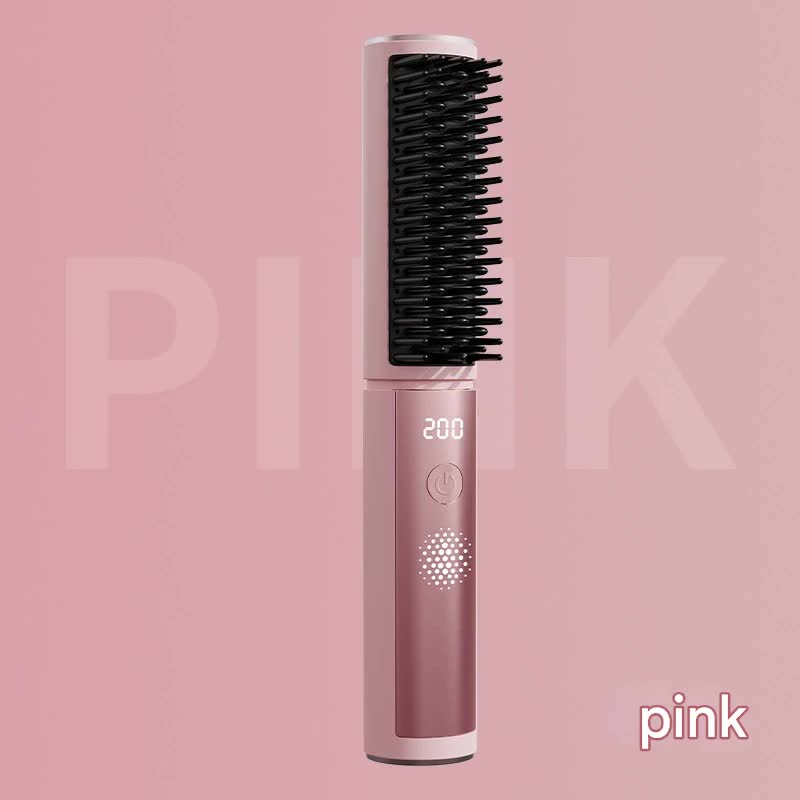 Cordless Hair Straightener Comb - 4 Temperature Settings, USB-C, PTC Heating(pink) V888-ELOSUNG29260