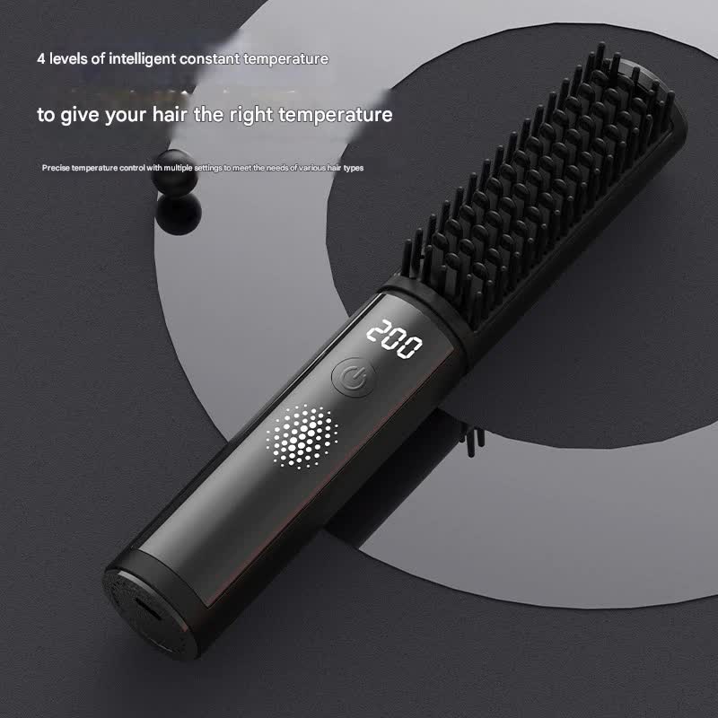 Cordless Hair Straightener Comb - 4 Temperature Settings, USB-C, PTC Heating(pink) V888-ELOSUNG29260