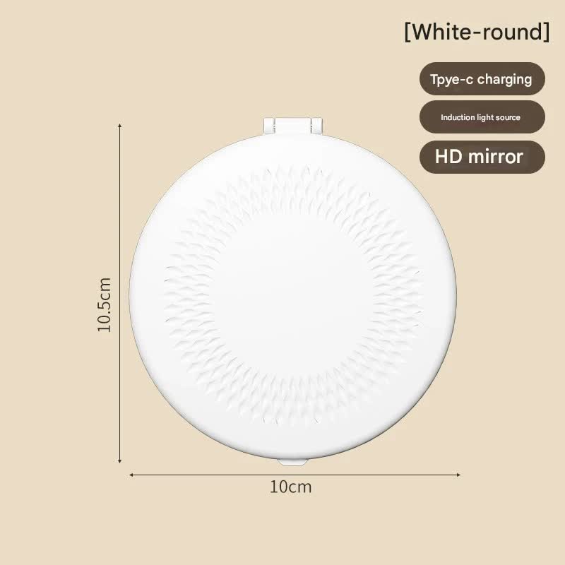 LED Lighted Travel Makeup Mirror - Double-Sided 1X/5X Magnification, USB-C Rechargeable, Induction V888-ELOSUNG29274