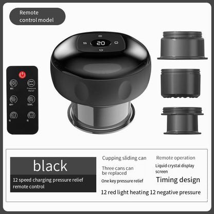 Smart Electric Cupping Therapy Massager - Adjustable Suction & Heat, Red Light Therapy, USB-C V888-ELOSUNG29302