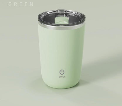 Mini Portable Electric Self-Stirring Mug - USB-C Rechargeable, 4-Hour Use, Stainless Steel (Green) V888-ELOSUNG29315