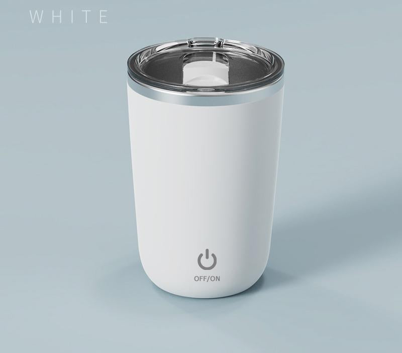 Mini Portable Electric Self-Stirring Mug - USB-C Rechargeable, 4-Hour Use, Stainless Steel (White) V888-ELOSUNG29316