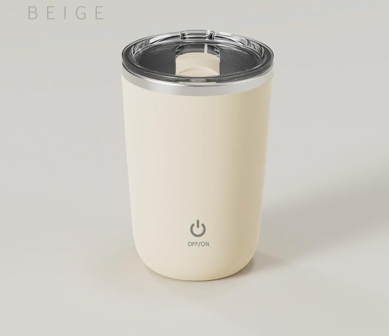 Mini Portable Electric Self-Stirring Mug - USB-C Rechargeable, 4-Hour Use, Stainless Steel (Beige) V888-ELOSUNG29317