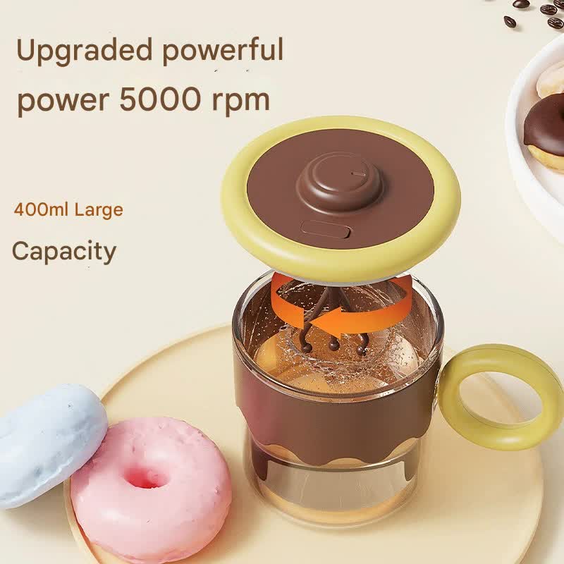 Automatic Self-Stirring Coffee Mug - 400ml, 5000RPM, USB-C Rechargeable with Trident Stirring Rod(pink) V888-ELOSUNG29323