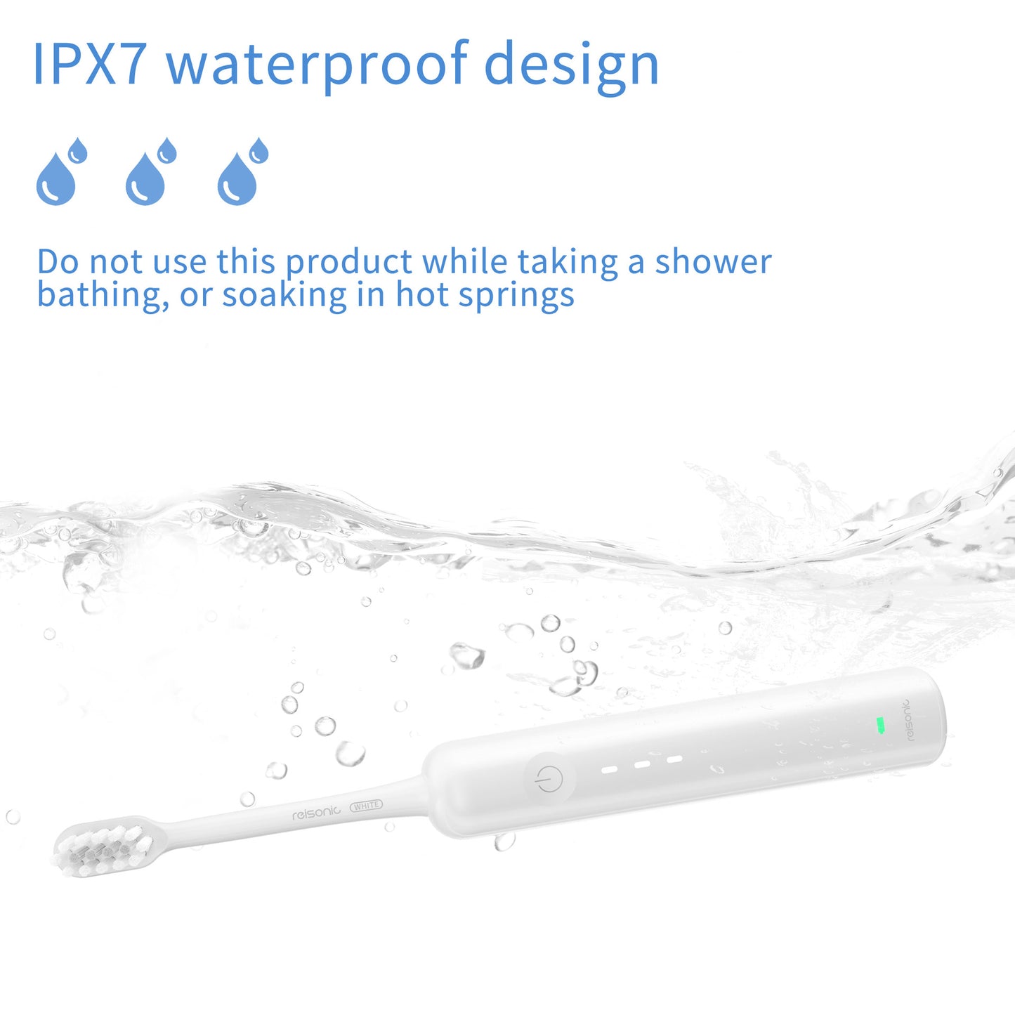 Electric Toothbrush with Ultra-Soft Gum Guard Brush Heads - IPX7 Waterproof, Ergonomic Design(white) V888-ELOSUNG29327