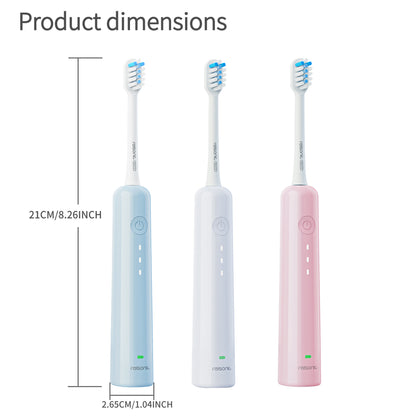 Electric Toothbrush with Ultra-Soft Gum Guard Brush Heads - IPX7 Waterproof, Ergonomic Design(white) V888-ELOSUNG29327