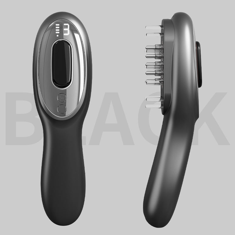 Electric Scalp Massager Comb with Red & Blue Light Therapy - 5 Vibration Modes & Liquid Dispenser(Black) V888-ELOSUNG29331