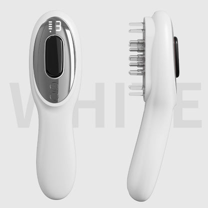 Electric Scalp Massager Comb with Red & Blue Light Therapy - 5 Vibration Modes & Liquid Dispenser(White) V888-ELOSUNG29332