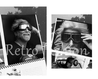 Retro Motorcycle Goggles - Windproof, UV400 Protection, Anti-Impact PC Lenses with Leather Frame(Black V888-ELOSUNG29346