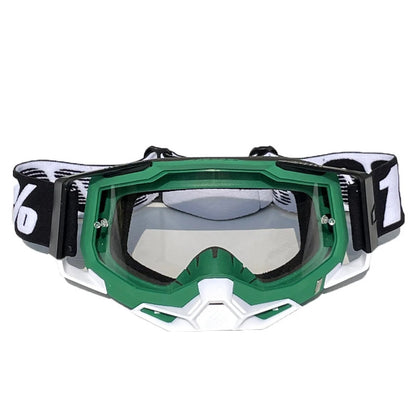 Pro Motocross Goggles - Windproof, UV400 Protection with TPU Frame & PC Lens, Adjustable Strap(Green V888-ELOSUNG29349