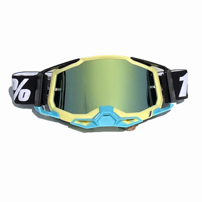 Pro Motocross Goggles - Windproof, UV400 Protection with TPU Frame & PC Lens, Adjustable Strap(Yellow V888-ELOSUNG29350