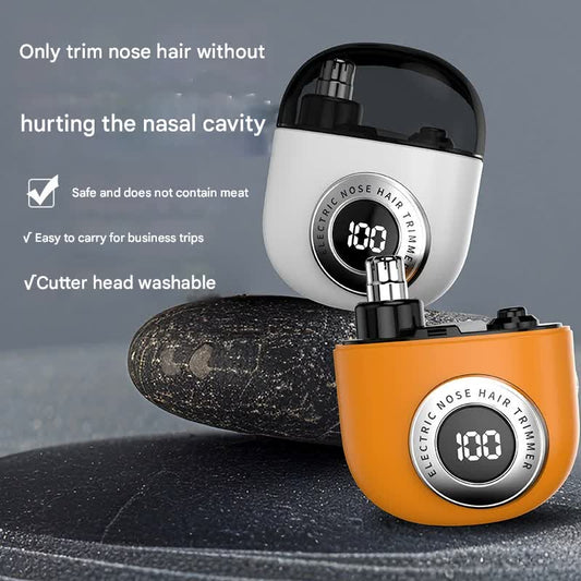 Mini Electric Nose Hair Trimmer - USB-C Rechargeable, LED Display, Washable Head, Painless Grooming(white) V888-ELOSUNG29355