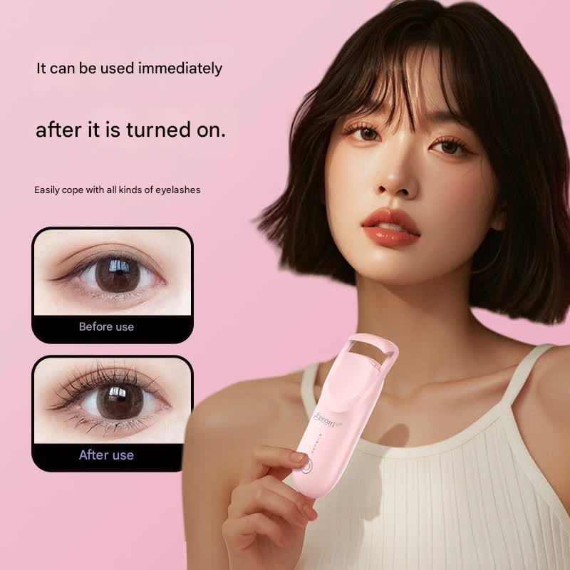 Electric Heated Eyelash Curler - USB-C Rechargeable, Fast Heating, Long-Lasting Curl(Apricot) V888-ELOSUNG29366