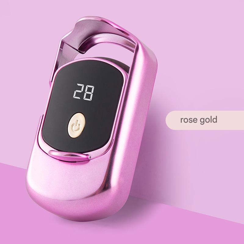 2pc Rechargeable Electric Heated Eyelash Curler - 55C Constant Temperature, LED Display, Gentle Curling(Rose V888-ELOSUNG29371