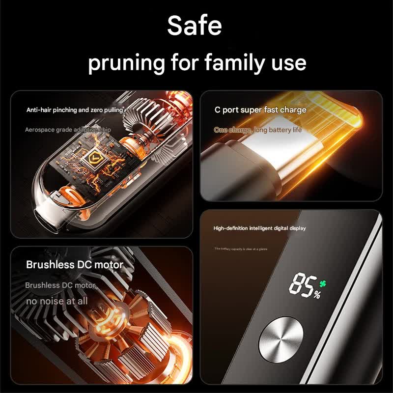 Electric Nose & Ear Hair Trimmer - USB-C Rechargeable, LED Display, Washable 360deg Head, Low Noise(silver) V888-ELOSUNG29375
