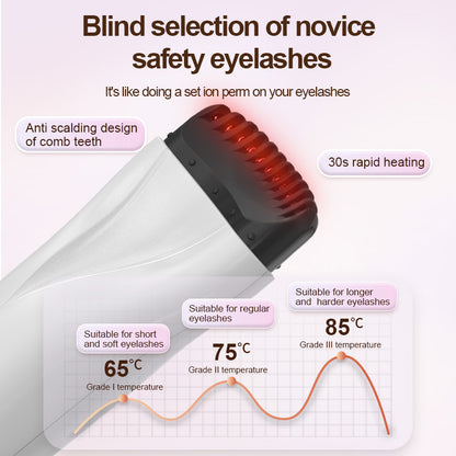 Rechargeable Heated Eyelash Curler - 3 Temperature Settings, 30s Rapid Heating & Anti-Scald Design(Purple) V888-ELOSUNG29378