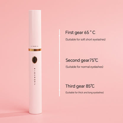 Rechargeable Heated Eyelash Curler Wand - 3 Temperature Gears, Type-C Charging, All-Day Curl(White) V888-ELOSUNG29381