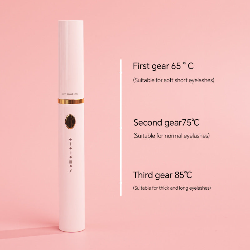 Rechargeable Heated Eyelash Curler Wand - 3 Temperature Gears, Type-C Charging, All-Day Curl(Black) V888-ELOSUNG29382