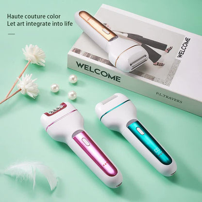 3-in-1 Ladies Electric Epilator, Shaver & Callus Remover with LED Display - Rechargeable & Waterproof(Gray) V888-ELOSUNG29394