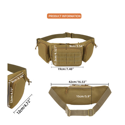 Tactical Waist Pack & Concealed Carry Bag - Multi-Pocket Fanny Pack with Adjustable Strap(Khaki) V888-ELOSUNG29396