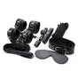 10-Piece Plush Lined Adjustable Restraint Kit with Rope & Accessories for Couples(Black) V888-ELOSUNG29416