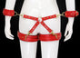 Adjustable PU Leather X-Harness Restraint Set with Cuffs - Playful Bondage Accessory(Red) V888-ELOSUNG29426