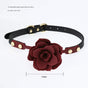 Silicone Rose Ball Gag with Adjustable PU Leather Strap - Playful Adult Novelty(red) V888-ELOSUNG29432