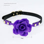 Silicone Rose Ball Gag with Adjustable PU Leather Strap - Playful Adult Novelty(purple) V888-ELOSUNG29434
