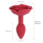 Elegant Rose Silicone Anal Plug - Smooth Tapered Design for Comfortable Play(Dark red) V888-ELOSUNG29436