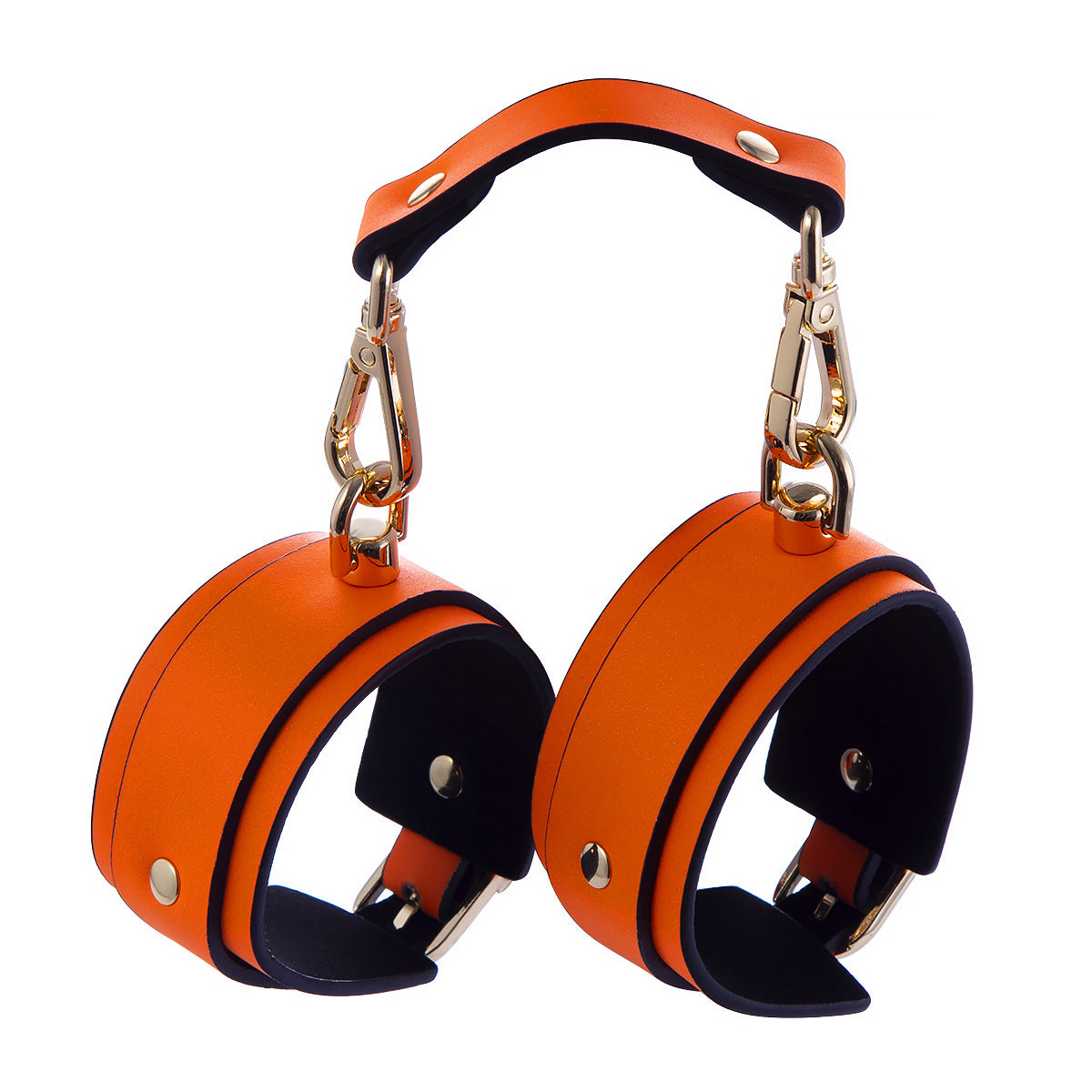Adjustable PU Leather Bondage Cuff - Wrist/Ankle Restraint, Sold Individually(Luminous orange-handcuffs) V888-ELOSUNG29441