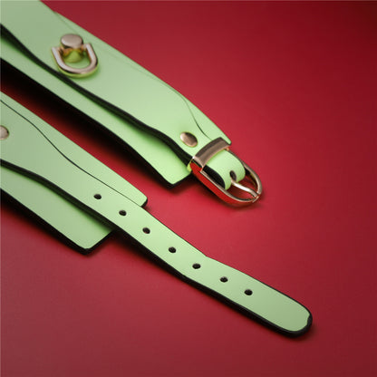 Adjustable PU Leather Bondage Cuff - Wrist/Ankle Restraint, Sold Individually(Luminous orange-handcuffs) V888-ELOSUNG29441